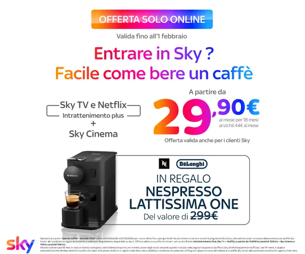 Sky ti regala la Nespresso Lattissima One con la nuova offerta