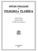 COVER Studi italiani di filologia classica