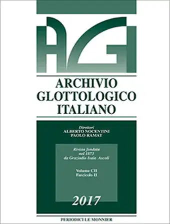 COVER Archivio glottologico italiano